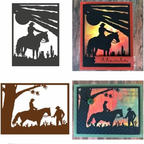 Cool Horseman Frame Metal Cutting Dies Stencils for DIY Scrapbooking Photo Album Decorative Embossing Card Crafts Die Cut 2019