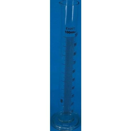 100ml Lab Glass Graduated Measuring Cylinder 110mm Height With Spout Glassware
