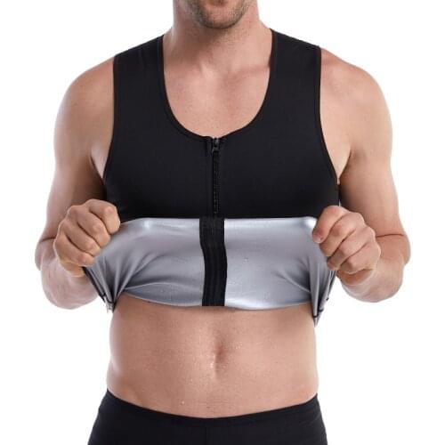 Men Silver Ion Sauna Suit Body Shaper Slimming Pants Waist Trainer Corset Sweat Vest Tank Top Body Shaping Seamless Underwear