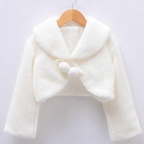 Girls Faux Fur Cape Cloak Winter Flower Girl Dresss Coat Princess Wedding Shawl and Cape for Girls Tippet Bolero Kids Jacket