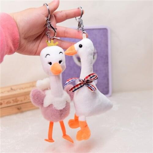 New creative cute ostrich White goose plush soft doll Exquisite pendant bag keychain bed decoration christmase birthday gift