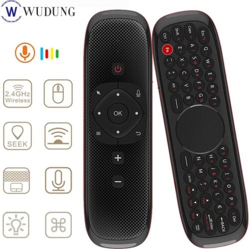WUDUNG W2 Air Mouse Voice Remote Control Microphone 2.4G Wireless Mini Keyboard Gyroscope for H96 MAX X88 pro Android tv box PC