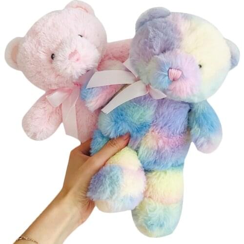 Rainbow Plush Stuffed Animal Teddy Bear Colorful Bear Doll Toy for Girl Boy Baby Gift