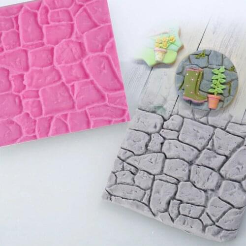 Cobble Stone Wall Line Silicone Mold Fondant Mould Cake Decor Tools Chocolate Gumpaste Molds, Sugarcraft, Kitchen Accessories