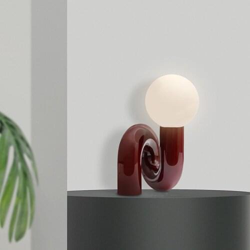Nordic Led Table Lamp Glass Ball Night Table Lamps For Living Room Bedroom Stady Desk Modern Home Decor Light Resin Bedside Lamp