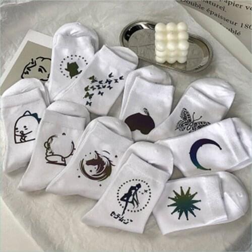 Glow In The Dark Ankle Socks for Women Men Unisex, Japan Novelty Luminous Cartoon Night Glow Dress Socks Reflection Light Socks