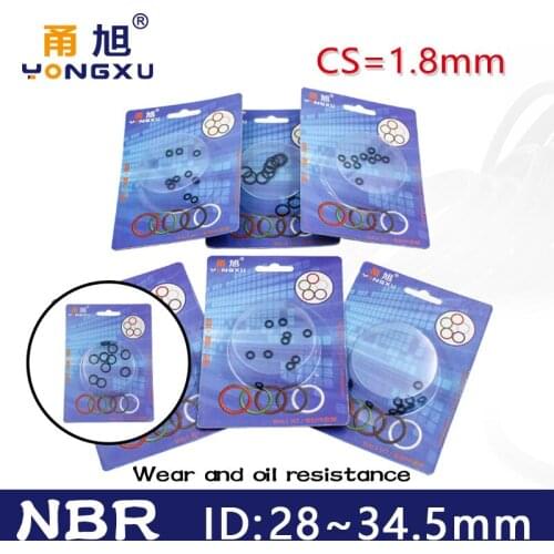 Boxed nitrile rubber NBR seal O-ring thickness CS 1.8mm ID28/29/30/31.5/32.5/33.5/34.5mm Gasket oring Waterproof oil resistance