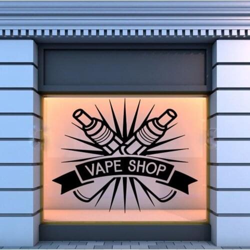 Vape Shop Wall Stickers Quote Wall Vinyl Decor Art Wall Decal Windows Decors Vape Store Vapor Bar Smoke Pattern Removable B292