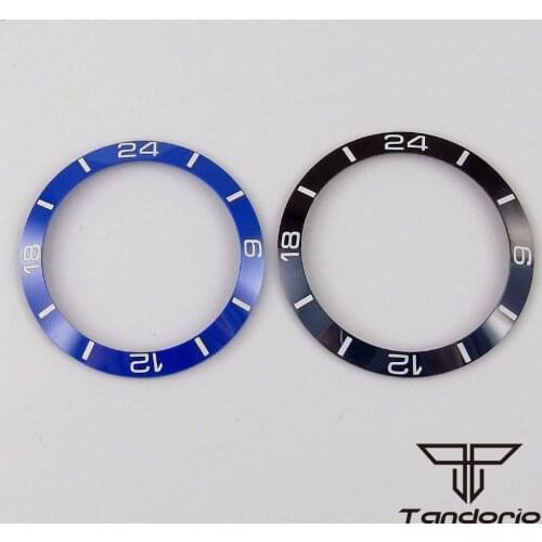 High quality Black Blue Ceramic Bezel Insert Watch Parts Replacement SUB Watch Case insert bezel (38mm*30.6mm)