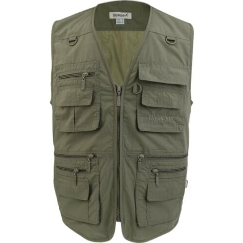 Mens Fishing Vest Photography Casual Waistcoat Multi Pockets Jackets Fishing Vests Outdoor Photography Vest