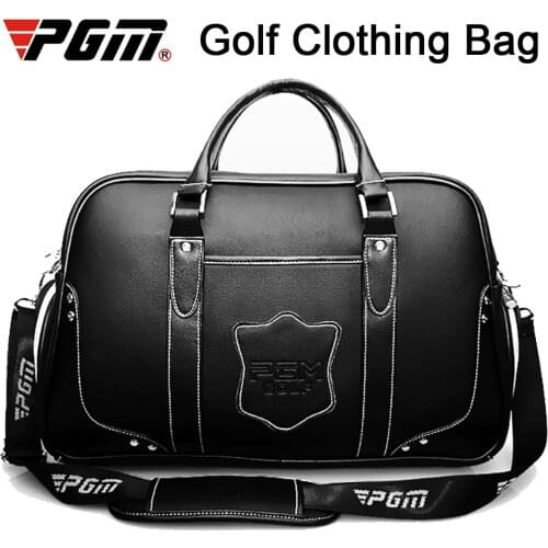 1pc PGM New Large Capacity Leather Golf Bag Golf Clothing Bag Waterproof Golf Shoes Bags Double Layer Sports Handbags