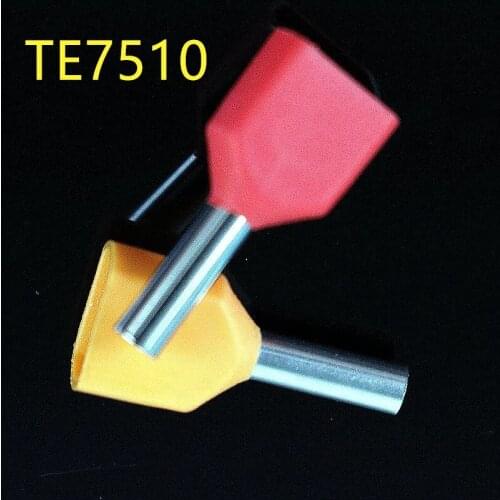 1000pcs TE7510 Twin Dual Entry Wire terminator For 2 X 0.75mm 2 X 20 AWG connector double pipe insulated cold-press terminal