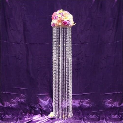 120cm(H) wedding decoration crystal road lead, flower stand wedding flower vase