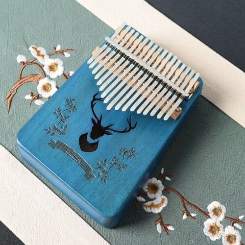 17 Keys Kalimba Thumb Piano Mahogany Body Musical Instrument Mini Piano Keyboard Instrument Gifts KLB36