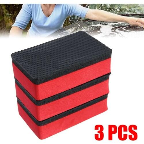 3pcs Car Magic Clay Bar Pad Sponge Block Cleaning Eraser Wax Polish Pad Tool Auto Wash Accessories 9x5.5x3cm