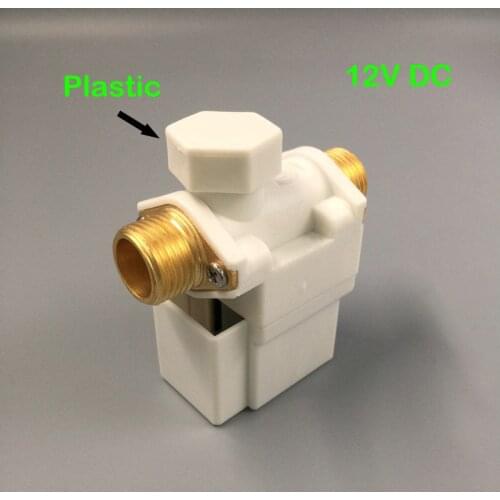 Free Shipping Electric Solenoid Valve For Water Air Solar System Water Heater N/C 12V DC G1/2" Normally Closed Plastic filter