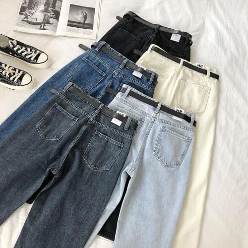 High Waist Denim Trousers Pencil 2021 Denim Pants Women Korean Autumn Streetwear Jeans Plus Size Stretch Elastic Spring Vintage