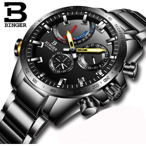 Luxury Brand Watch Men Switzerland BINGER Men Watches Automatic Mechanical Men Watch Sapphire Waterproof Energy display BS03-2