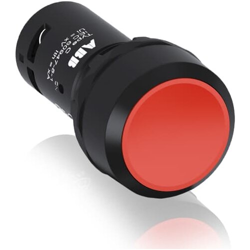 CP13-10R-11 10000130 Compact Pushbutton - Momentary - Flush - Red - Non-illuminated - Black plastic - 1NO+1NC