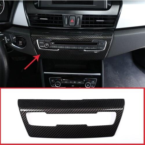 For BMW 2 Series F45 F46 218i 2015-2018 Car Accessories 1 Pcs Carbon Fiber ABS Center Console Volume Control Panel Cover Trim