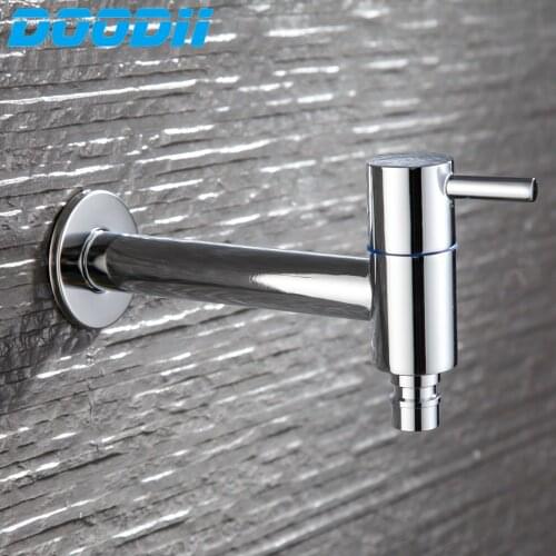Doodii Modern Fashion Garden Brass Fast open Lengthen faucet Wall Mounted Taps Bibcocks Cold Water Faucet Mop Pool Taps