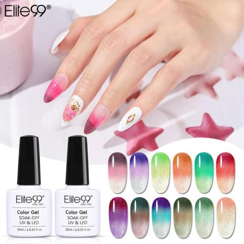 Elite99 10ml Neon Shimmer UV Gel Nail Polish Temperature Color Change Gel Polish Soak Off Thermal Gel Varnish Nail Art Manicure
