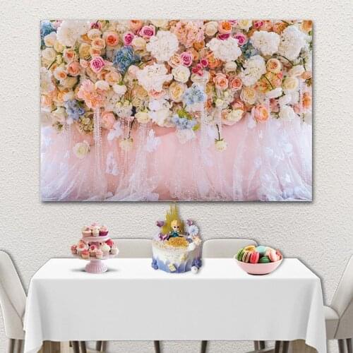 Rose Valentine 'S Day Flower Wall Series Background Couples Wedding Party Decorative Photography Photo 3d Digital Backdrop