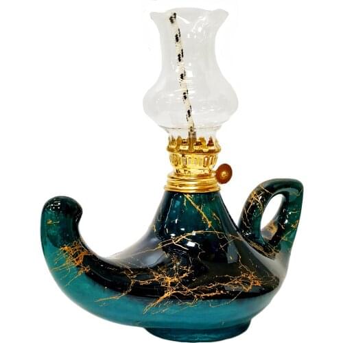 Big size Tile Gas Lamp-Marble Pattern-Black/emerald Green