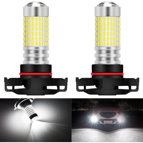 Katur 2pcs Auto H16 5202 PSX24W Led Bulbs Fog Lights Lamp 144 SMD LED 6000K White for Lada Granta Largus Kalina Priora ix25