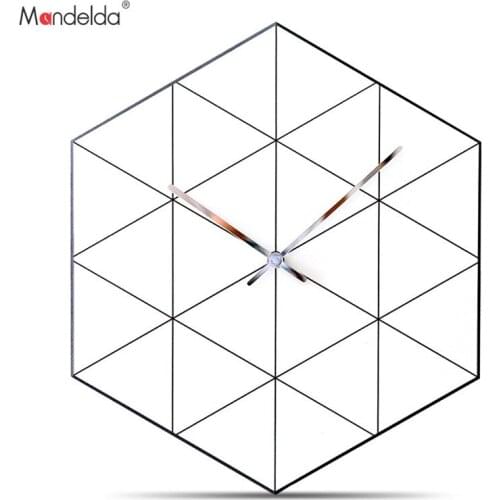 Mandelda Wall Clock Abstract Modern Design 12 Inches Home Decoration Accessories Modern Wallclock for Living Room Silent