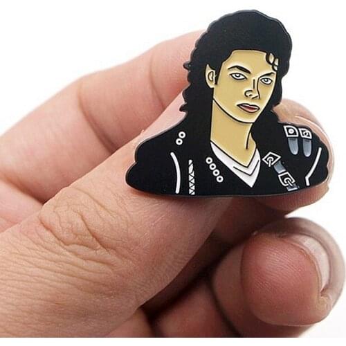 Cartoon Michael Jackson Brooch and Enamel Pin Women Men Backpack Shirt Cloth Bag Lapel Pin Badge
