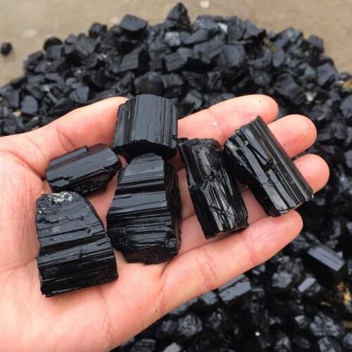 3pcs Raw Black Tourmaline Mineral Specimen Chakra Crystals and stones Metaphysical air cleaning for healing stone
