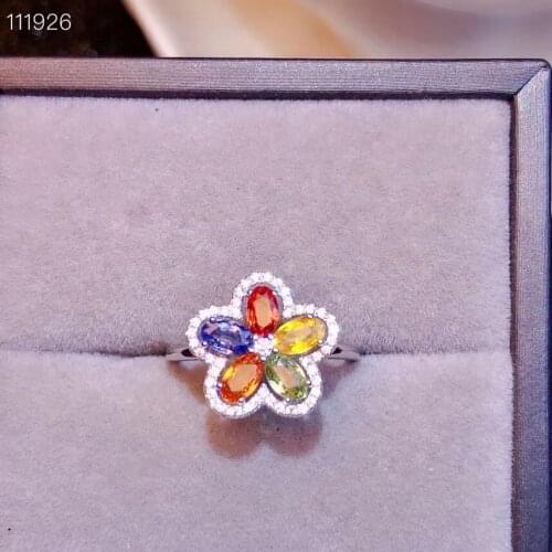 New Coming 100% Natural and Real sapphire ring 925 sterling silver Fine handworked jewelry Finger rings