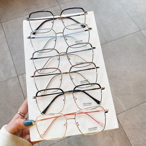 Blue Light Glasses 2021 Trends Womens Frame Square Big Box Vintage Luxury Designer Computer Glasses For Men Decorative Unisex