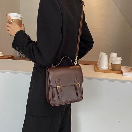 Solid Color Designer PU Leather Shoulder Bag Vintage Crossbody Bag For Woman New Arrival Trendy Handbags and Travel Tote Bag