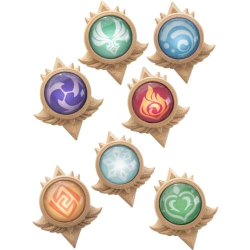 Genshin Impact Vision Badge Eyes Of God Costumes Accessories Luminous Necklace Accessories Cosplay Gifts