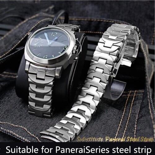 Suitable for Panerai PAM4411 111382 strap mens steel band elbow stainless steel butterfly CLASP BRACELET 24mm