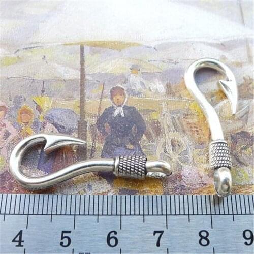 Fishhook Charm Pendants Jewelry Making Finding DIY Bracelet Necklace Earring Accessories Handmade 5pcs