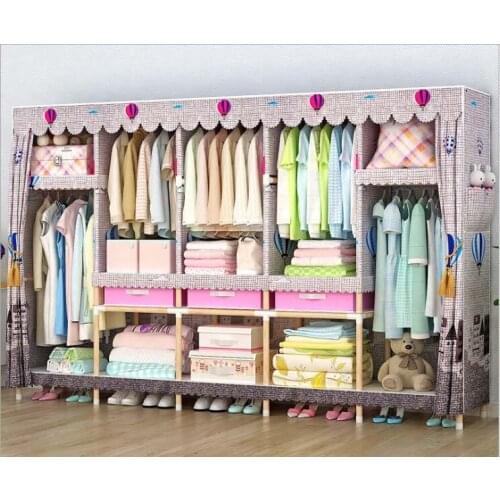 Solid wood wardrobe easy assembled wardrobe length 210 cm