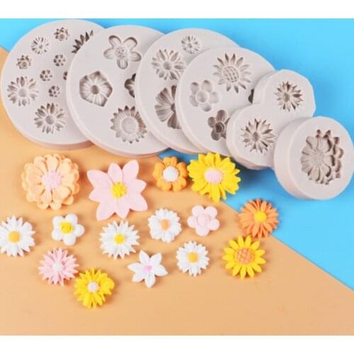 Wild Chrysanthemum Flower Shape Silicone Mold Sugarcraft Chocolate Cupcake Cake Decorating Baking Tools Chocolate Mold