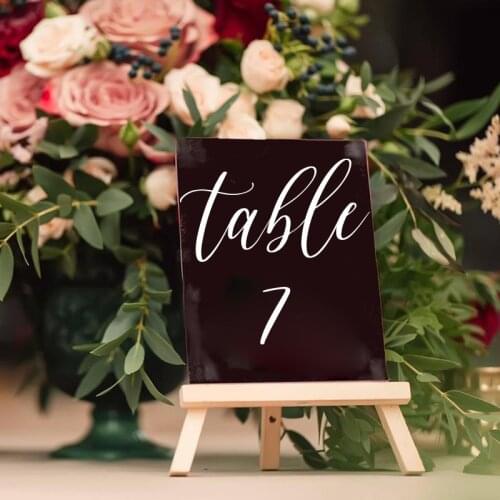 Modern Wedding Table Numbers Decal Sticker Marriage Wedding Reception Table Number Stickers Decals Vinyl Bridal Shower