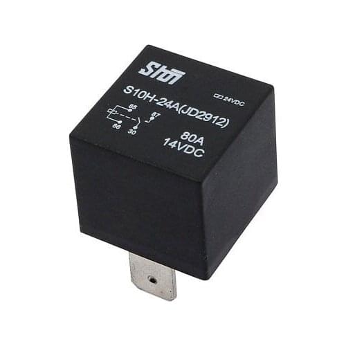 SPDT PCB Mounted 4 Terminals Electromagnetic Power Relay Black DC 24V Coil Black