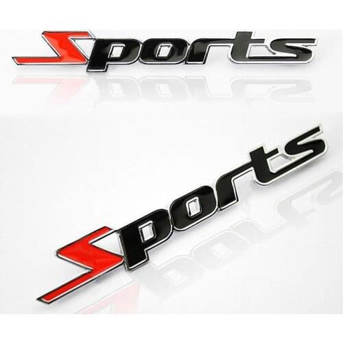 Sport Version Of The Metal Car Labeling Sports Word letter 3D Chrome metal Car Sticker Emblem Badge Decal Auto Graphic sticker