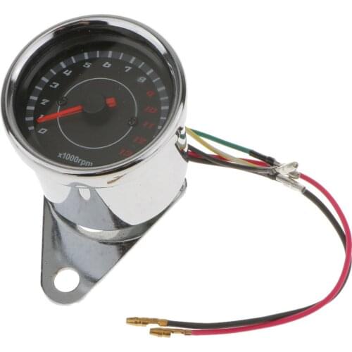 Motorcycle Motorbike DC 12V Tachometer Gauge 0-13000 RPM Rev Meter Counter