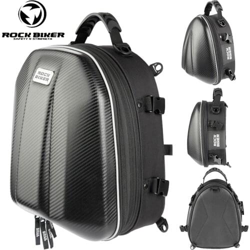 ROCK BIKER 18-24L Waterproof Motorcycle Tail Bag Multi-functional Durable Rear Seat Bag Backseat Pack Moto Helmet Bag Backpack