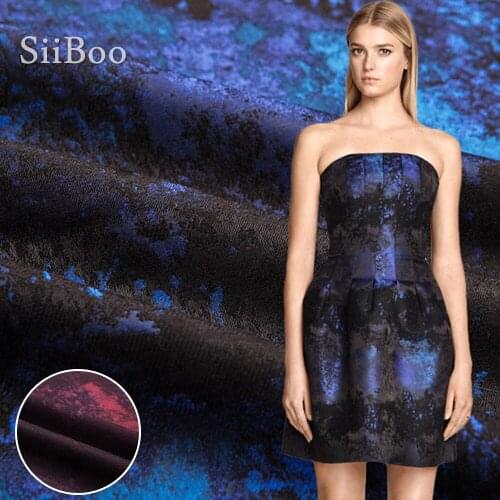 American style blue red starry sky jacquard wool fabric for coat jacquard tissu tecidos stoffen for sewing SP4795 FREE SHIPPING