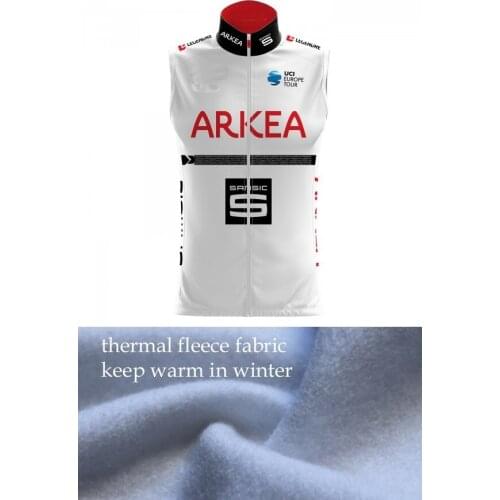 WINTER FLEECE THERMAL 2019 ARKEA SAMSIC PRO TEAM Sleeveless Cycling Vest Mtb Clothing Bicycle Maillot Ciclismo Bike Clothes
