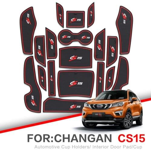 ZUNDUO For CHANGAN CS15 2016-2019 Gate slot pad Automobile Dust mats Cup Holders Car Mat Anti Slip , Non-slip RED WHITE