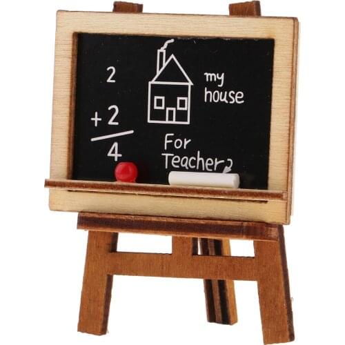 1:12 Miniature Blackboard Chalkboard W/ Easel Dollhouse Classroom Accessory Miniature BlackBoard Furniture Set