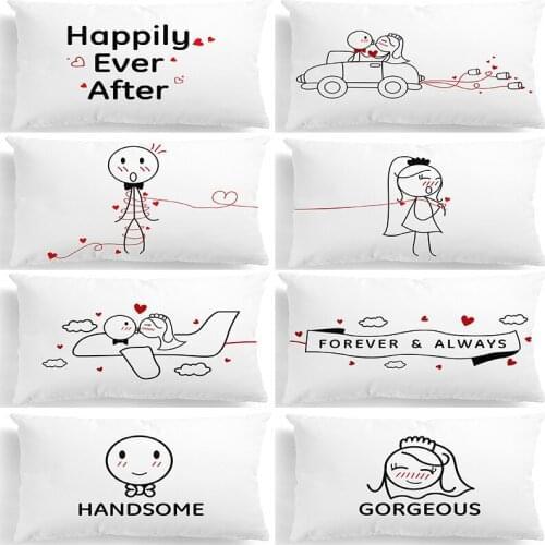 1pcs Couples Cushion Cover Romantic Lover Letter Throw Pillowcases Car Sofa Office Home Decor Pillow Case Valentines Day Gifts